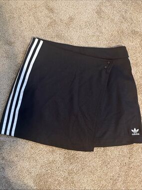 adidas Black Skirt with White Side Stripes